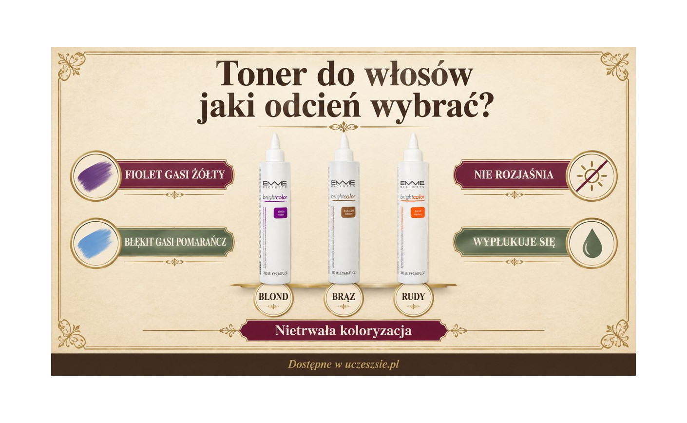 Toner do włosów: jak działa i jaki wybrać do blondu, brązu i rudych