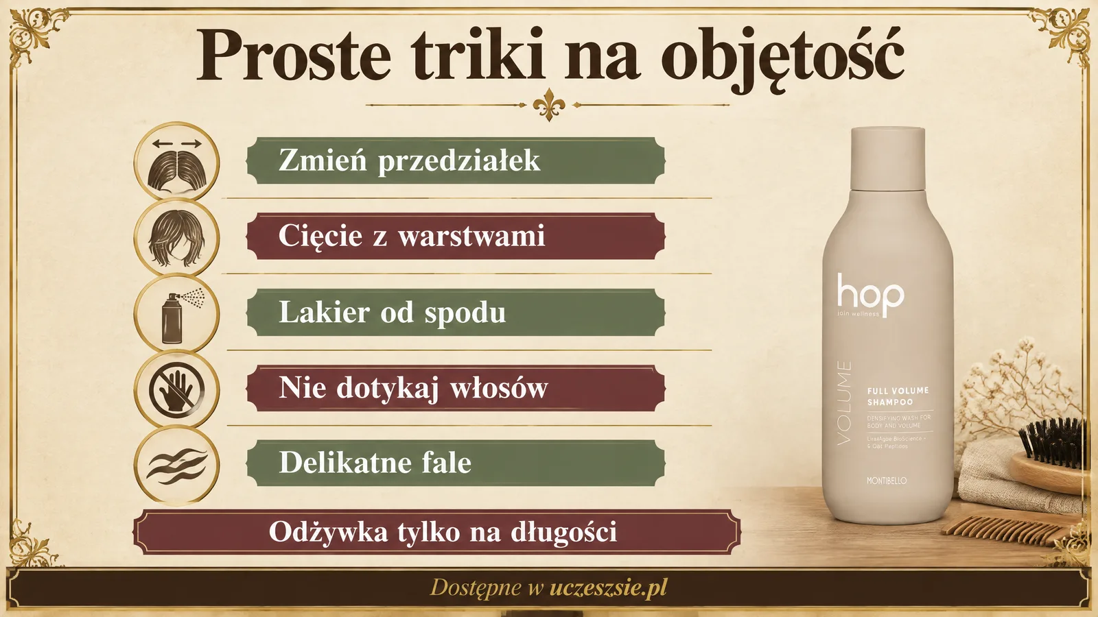 Proste triki na objętość włosów: przedziałek, fryzura i lakier