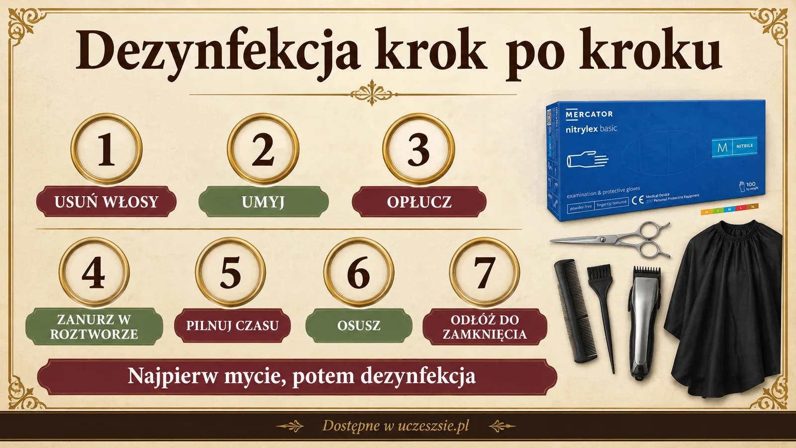 Dezynfekcja narzędzi fryzjerskich krok po kroku